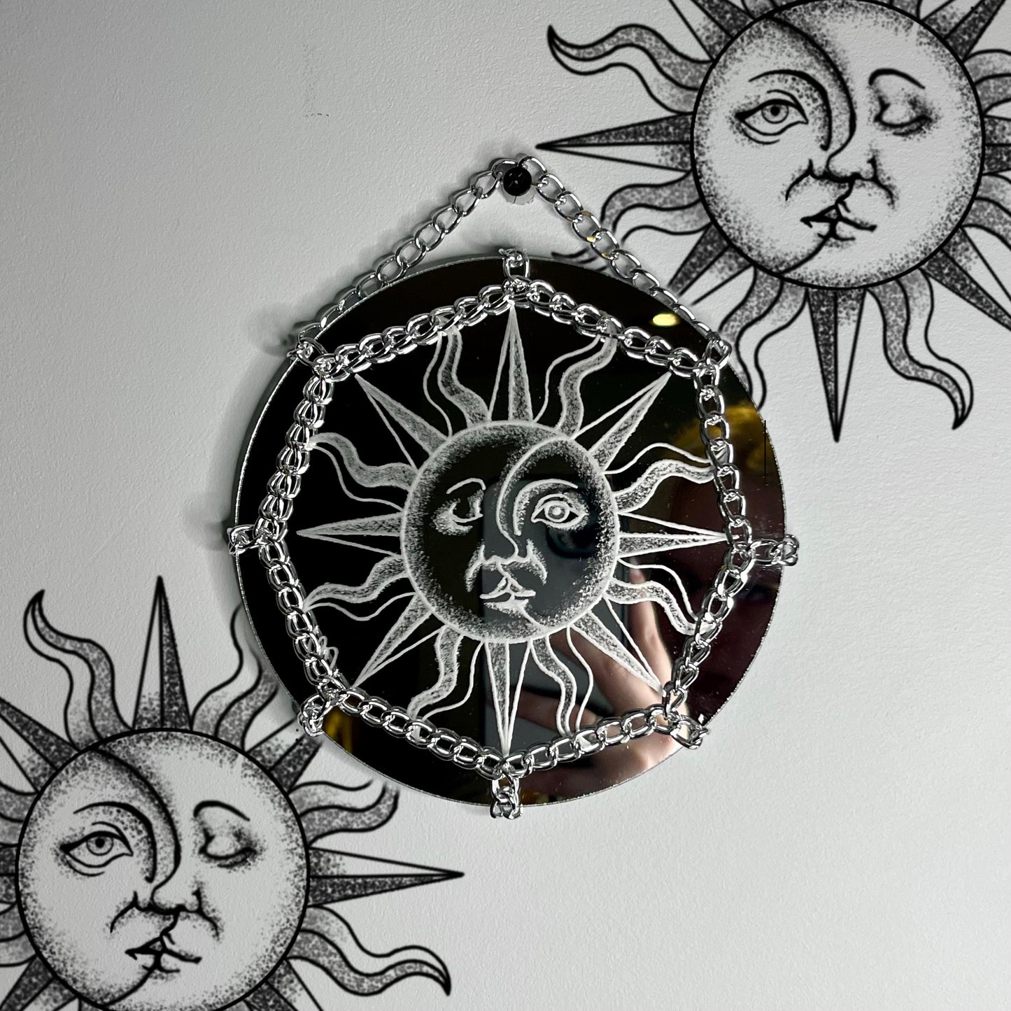 Sun & Moon Celestial Etched Mirror