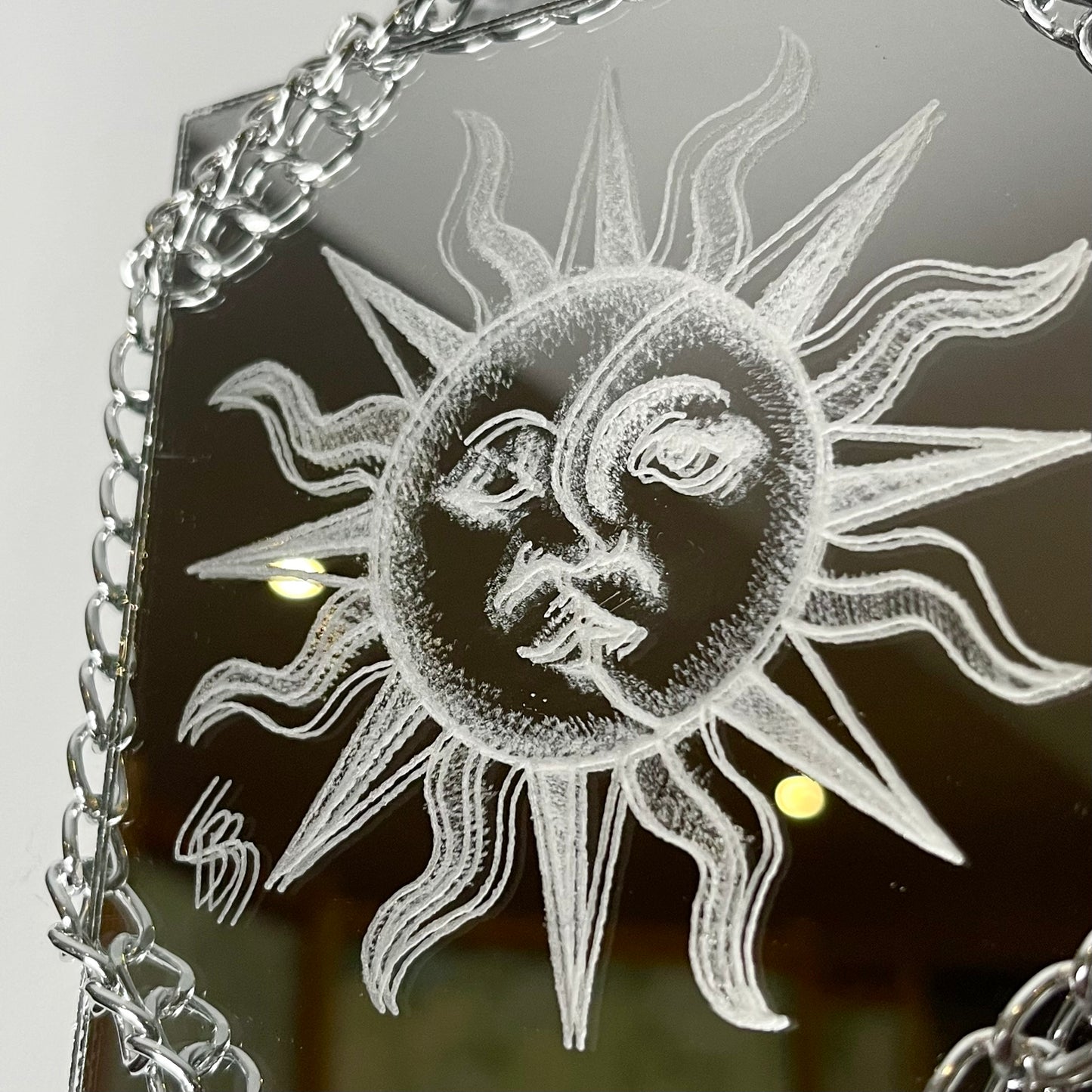 Sun & Moon Celestial Etched Mirror