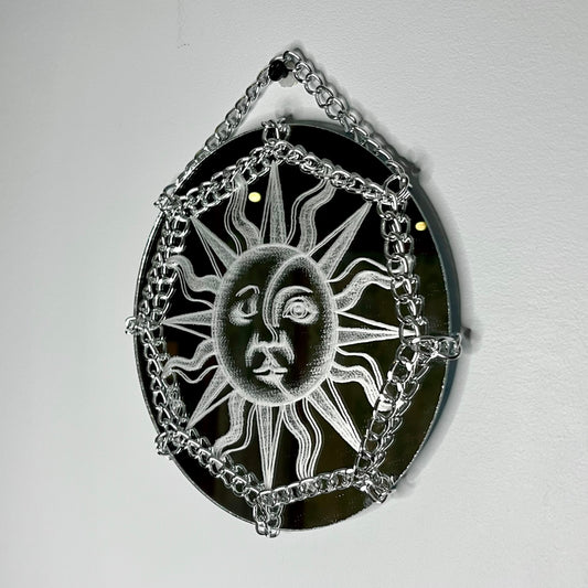 Sun & Moon Celestial Etched Mirror