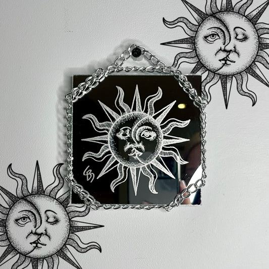 Sun & Moon Celestial Etched Mirror