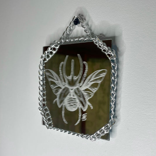 Scarab Beetle Etched Mirror