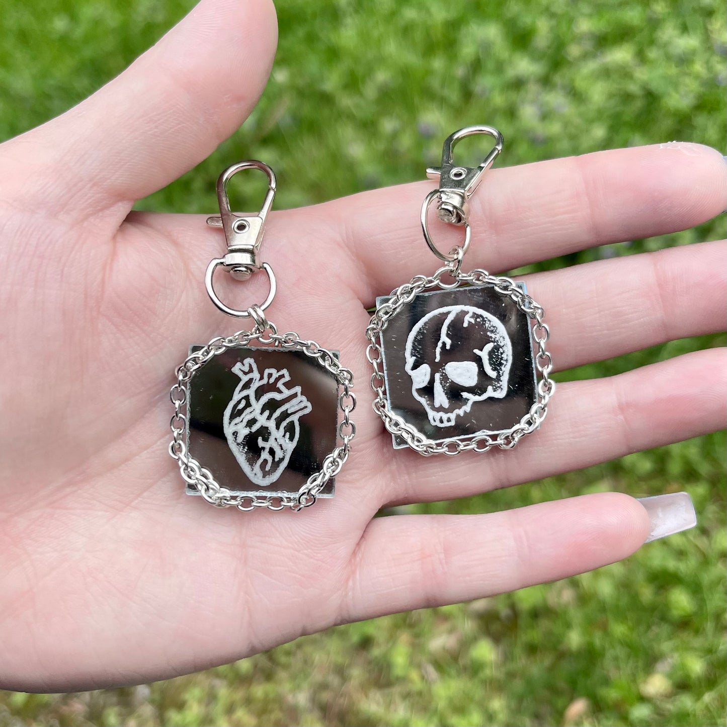Skull x Heart Double-Sided Keychain