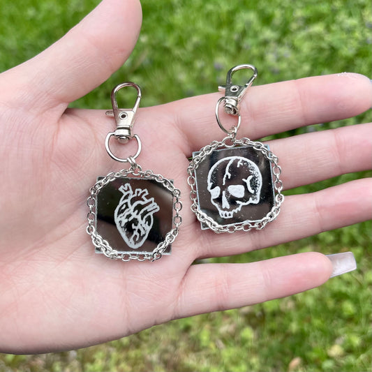 Skull x Heart Double-Sided Keychain
