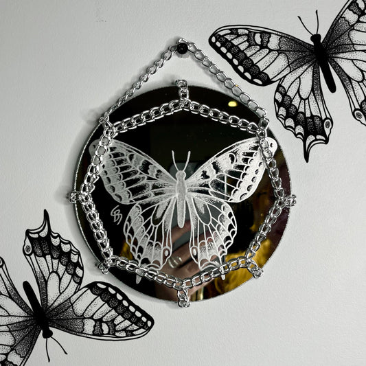 Monarch Butterfly Etched Mirror