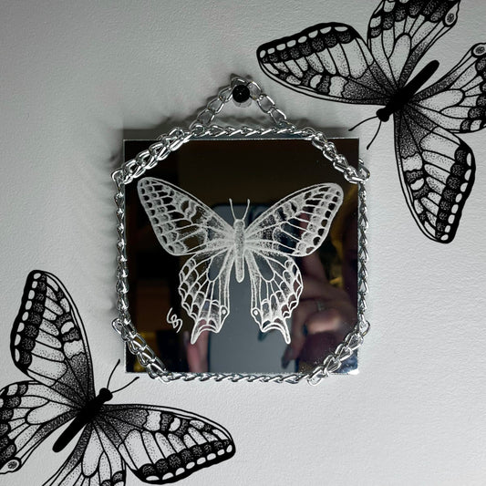 Monarch Butterfly Etched Mirror