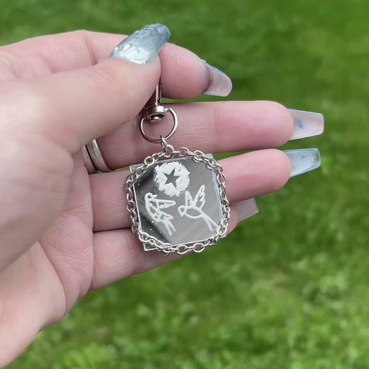Heart Face x Birds Double-Sided Keychain